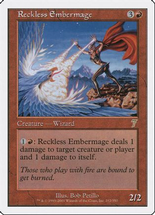 Reckless Embermage (7ED-212) - 7th Edition、Wizards of the Coast、kayou