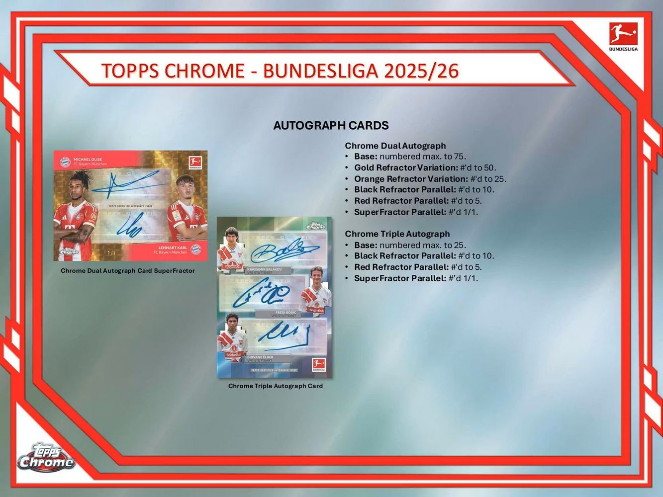 2025-26 Topps Chrome Bundesliga Soccer Hobby Box、Topps、kayou