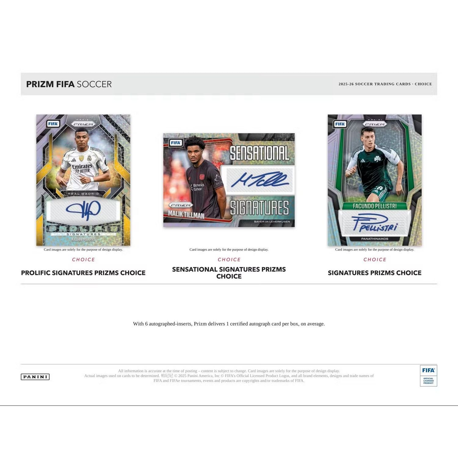 2025-26 Panini Prizm FIFA Soccer Choice Box、Panini、kayou