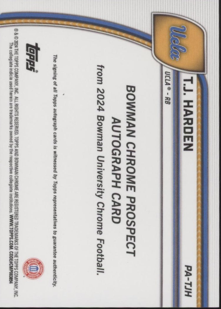 TJ Harden 2024 Bowman Chrome University Auto #PA-TJH、Collector Store LLC、kayou