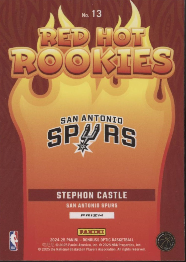Stephon Castle 2024-25 Donruss Optic Red Hot Rookies Red International Prizm #13、Collector Store LLC、kayou