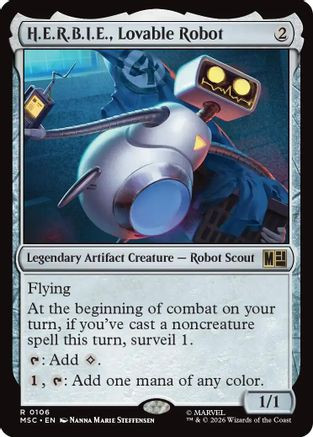 H.E.R.B.I.E., Lovable Robot (Surge Foil) (MSC-106) - Commander: Marvel Super Heroes Foil、Wizards of the Coast、kayou
