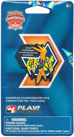Europe Championships 2018 Tapu Koko Pin Bagde、Pokemon、kayou