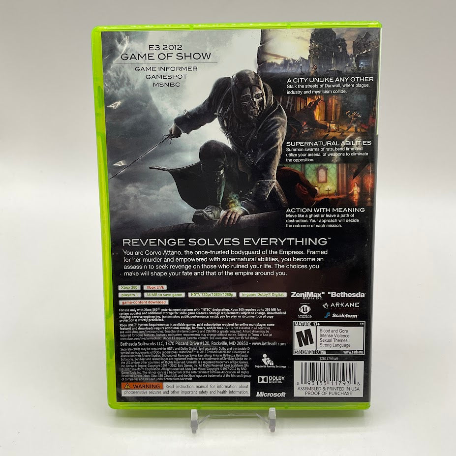 Dishonored Xbox 360 Used #1、Collector Store LLC - VG、kayou