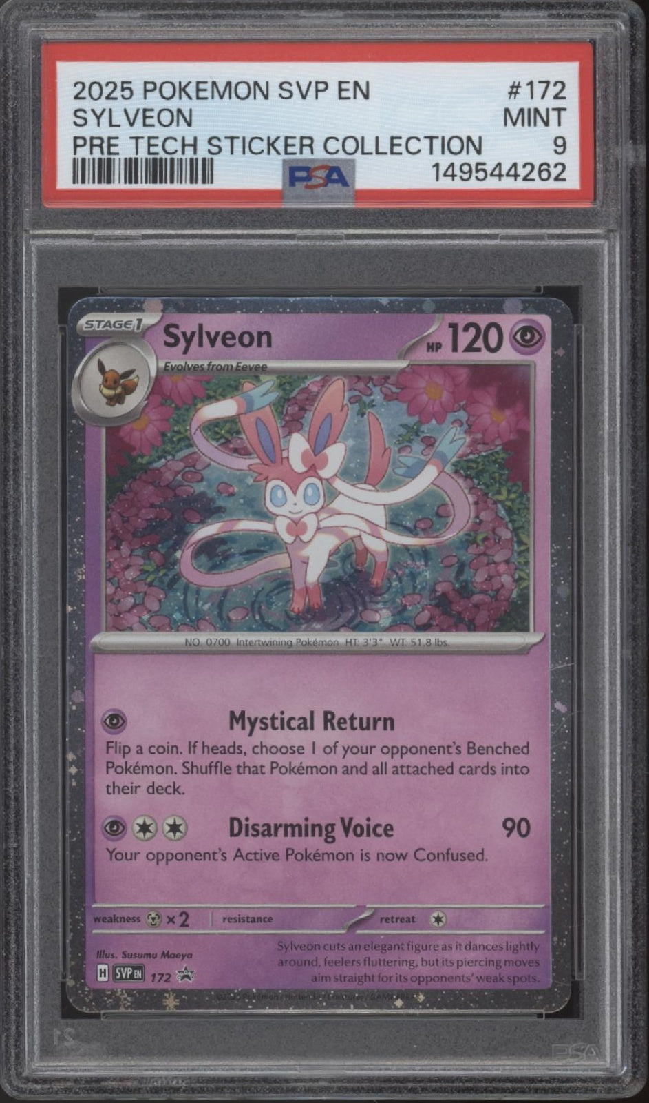 Sylveon Pokemon Prismatic Evolutions Tech Sticker Collection #172 PSA 9、Collector Store LLC Gaming、kayou