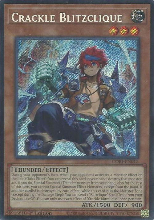 YuGiOh Trading Card Game Chaos Origins Secret Rare Crackle Blitzclique CORI-EN012、ToyWiz、kayou