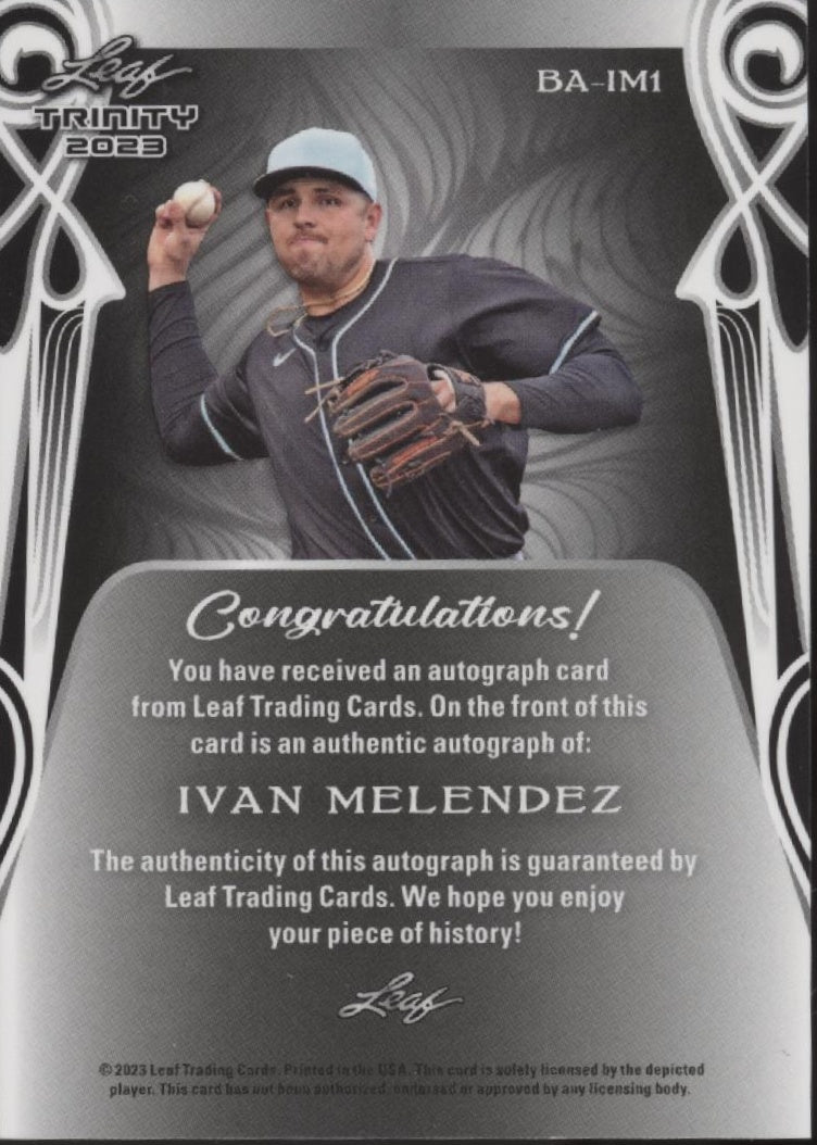Ivan Melendez 2023 Leaf Trinity Green RC Auto 22/25 #BA-IM1、Collector Store LLC、kayou