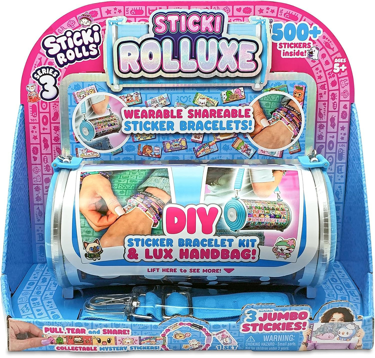 Sticki Rolls Series 3 Sticki Rolluxe DIY Sticker Bracelet Kit & Lux Handbag、ToyWiz、kayou