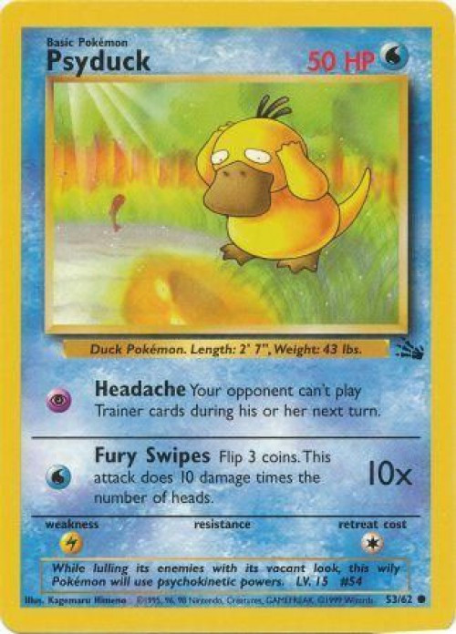Pokemon Fossil Common Psyduck #53、ToyWiz、kayou