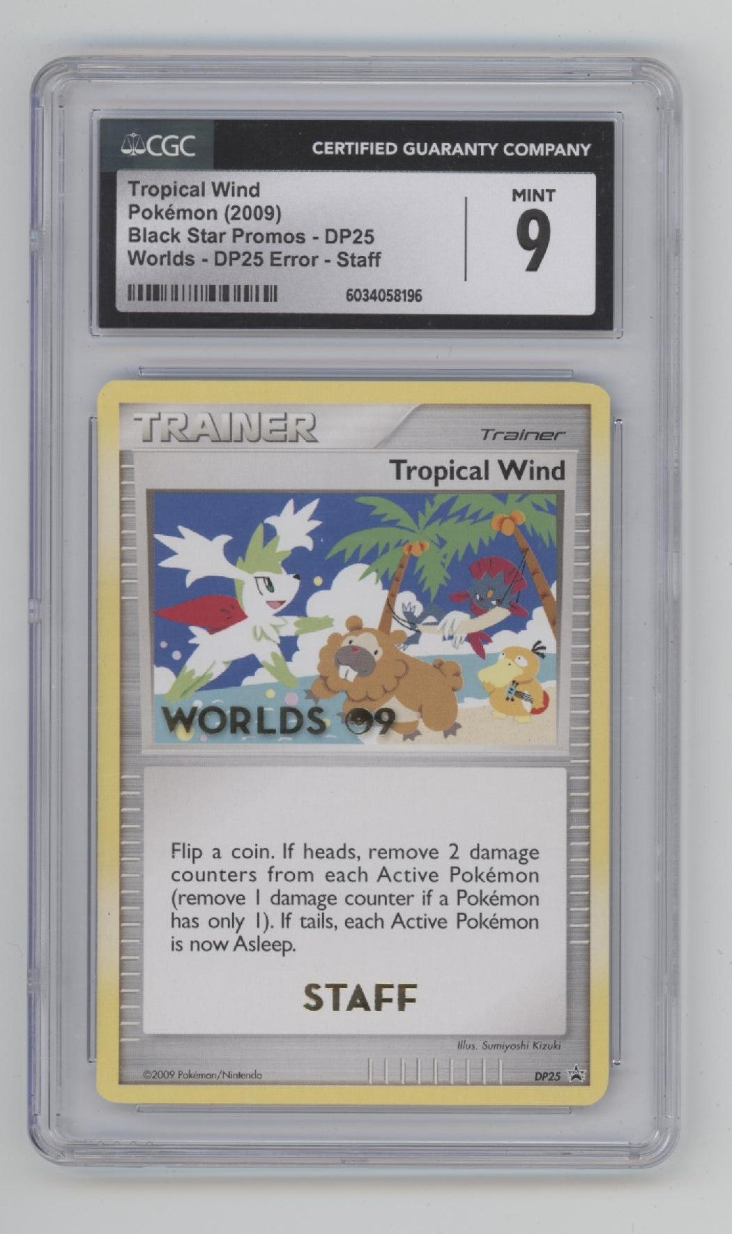 Tropical Wind Pokemon Worlds D25 Error Staff Black Star Promo #DP25 CGC 9、Collector Store LLC Gaming、kayou