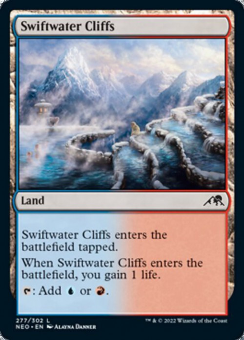 MtG Trading Card Game Kamigawa Neon Dynasty Common FOIL Swiftwater Cliffs #277、ToyWiz、kayou