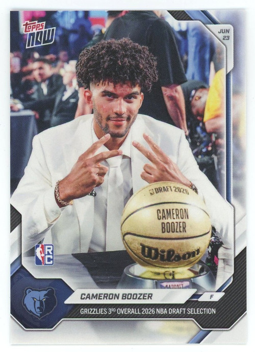 NBA Memphis Grizzlies 2025-26 NOW Basketball Photo Variation Cameron Boozer CBOO-SP Rookie Card, 3rd Overall Draft Pick、ToyWiz、kayou
