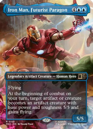 Iron Man, Futurist Paragon (Borderless) (MSC-501) - Commander: Marvel Super Heroes Foil、Wizards of the Coast、kayou