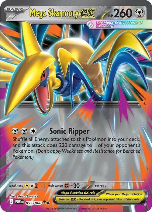 Pokemon Trading Card Game ME03: Perfect Order Double Rare Mega Skarmory ex #55、ToyWiz、kayou
