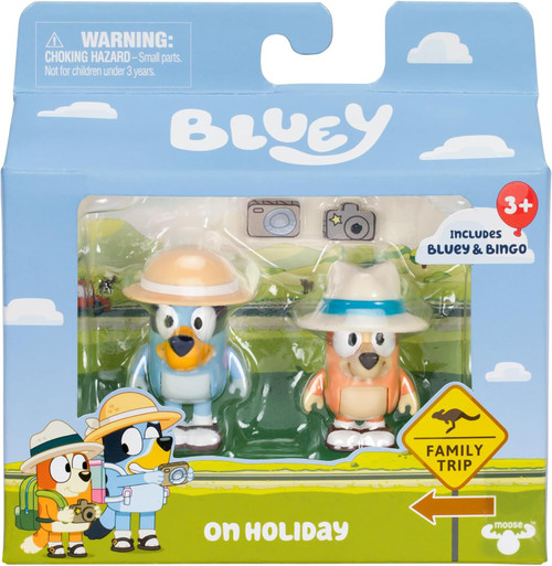 Beach Bluey & Bingo Mini Figure 2-Pack On Holiday, Damaged Package、ToyWiz、kayou