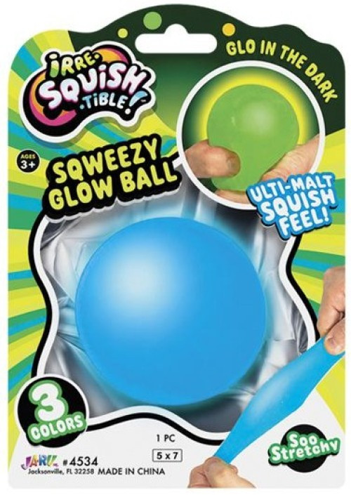 Irre-Squish-Tible! Sqweezy Glow Ball BLUE 2.5-Inch Squishy Toy、ToyWiz、kayou