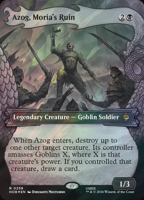 MtG The Hobbit Rare Azog, Moria's Ruin #258 Dragon Hoard Surge Foil、ToyWiz、kayou