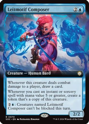 Leitmotif Composer (Extended Art) (SOC-070) - Commander: Secrets of Strixhaven、Wizards of the Coast、kayou