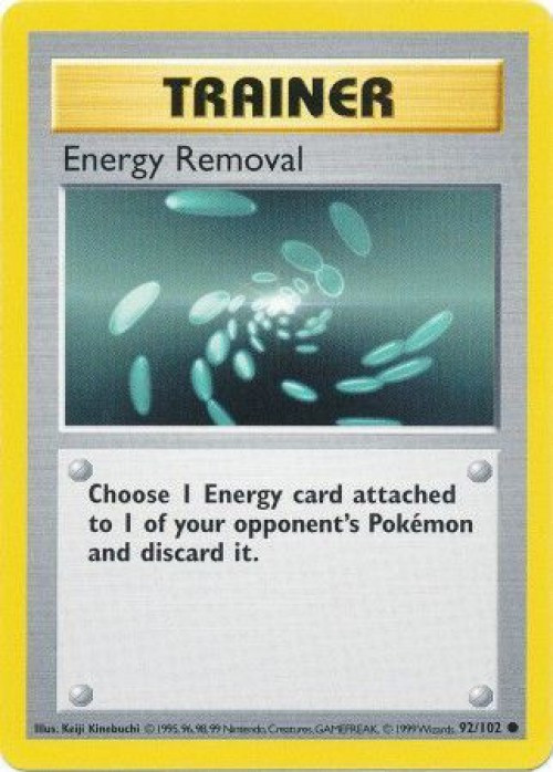 Pokemon Base Set Common Energy Removal #92 Shadowless Moderately Played、ToyWiz、kayou