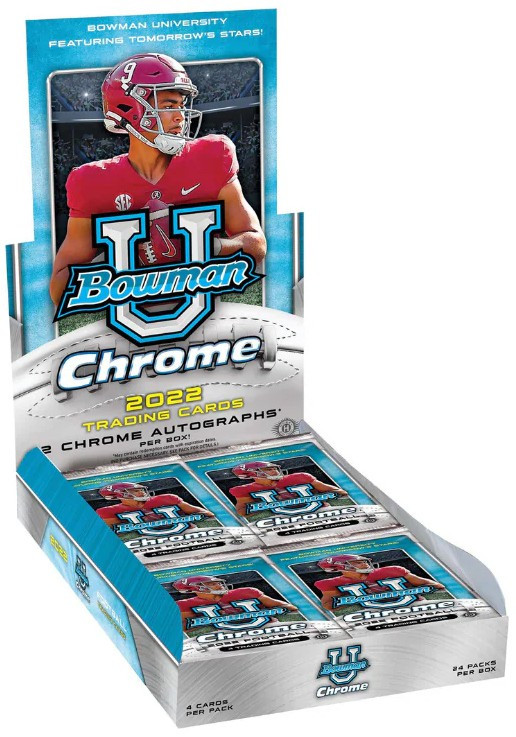 College Bowman 2022 Chrome University Football Trading Card HOBBY Box 24 Packs、ToyWiz、kayou