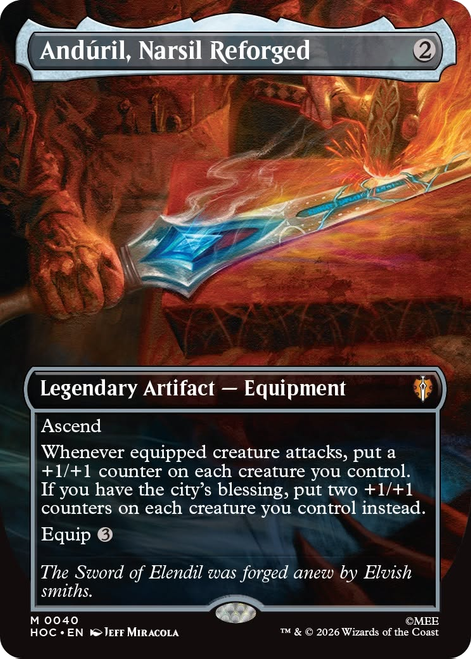 Andúril, Narsil Reforged (Borderless Art) | The Hobbit Commander、Magic: The Gathering、kayou