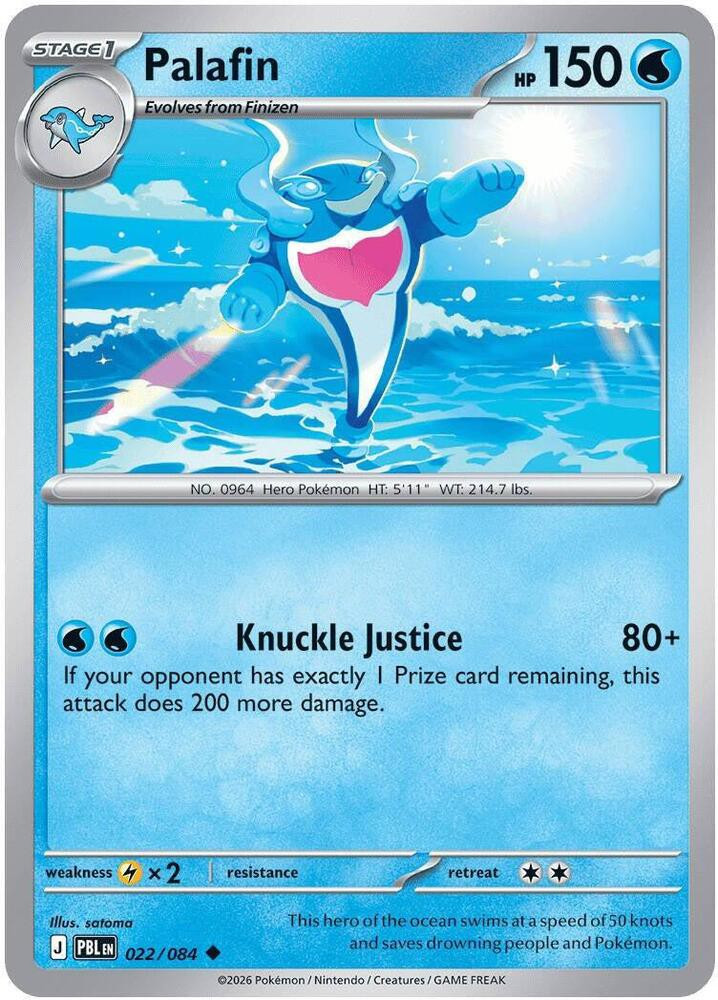 Pokemon Trading Card Game Mega Evolution Pitch Black Uncommon Palafin #22、ToyWiz、kayou