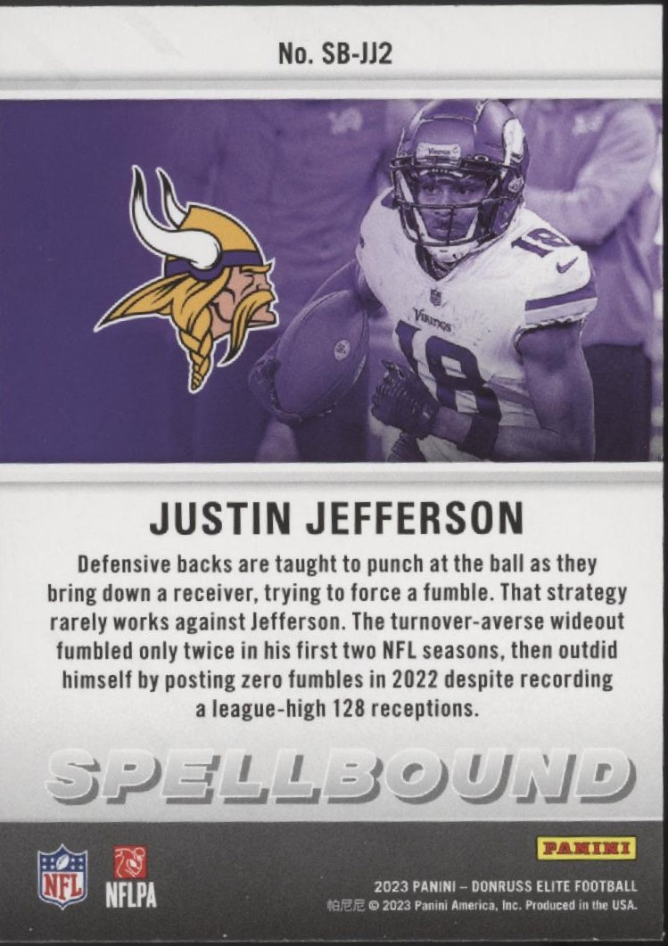 Justin Jefferson 2023 Panini Donruss Elite Spellbound 