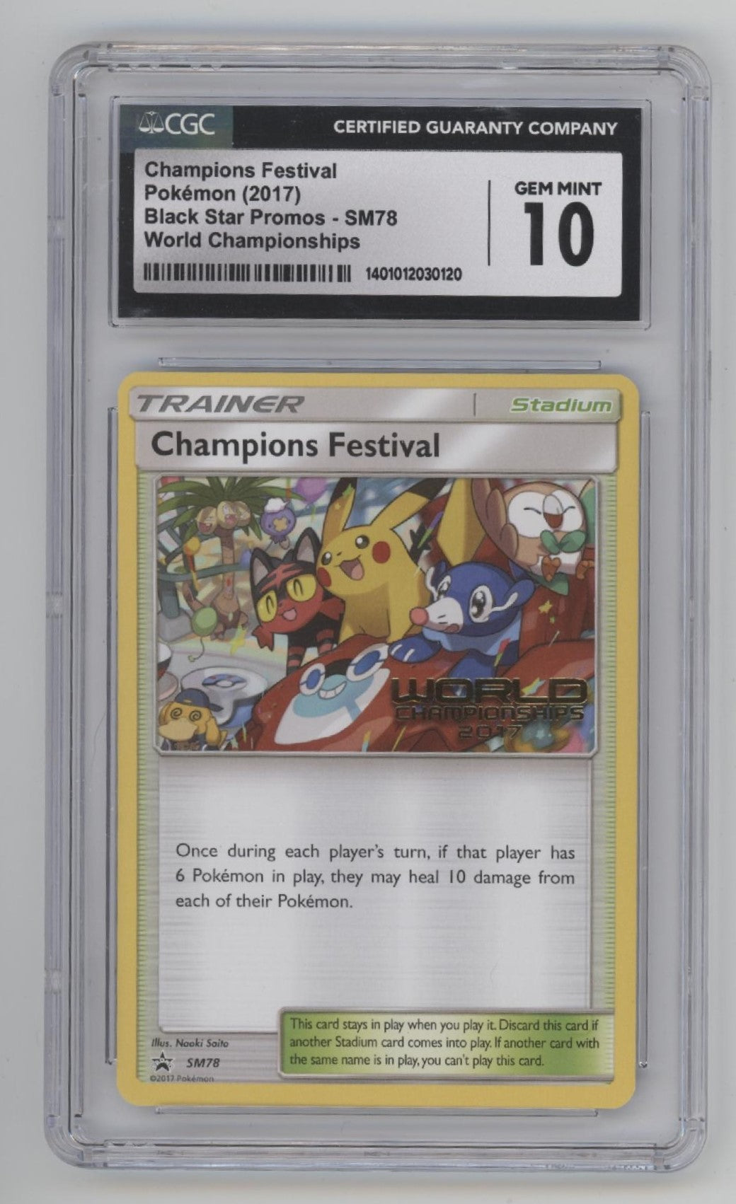 Champions Festival Pokemon World Championships Black Star Promo #SM78 CGC 10、Collector Store LLC Gaming、kayou