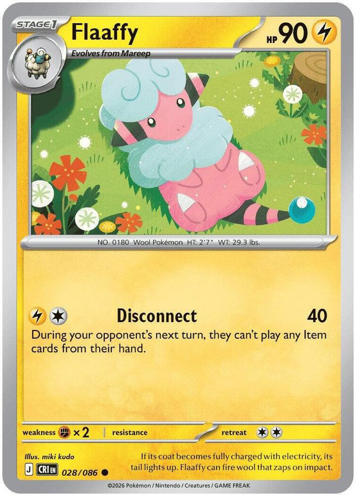 Pokemon Trading Card Game Chaos Rising Common Flaaffy #28、ToyWiz、kayou