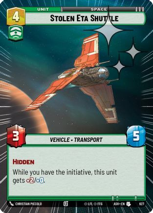 Stolen Eta Shuttle (Hyperspace Foil) (627) - Ashes of the Empire Foil、Fantasy Flight Games、kayou