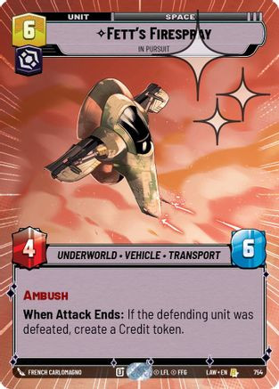 Fett's Firespray - In Pursuit (Hyperspace Foil) (754) - A Lawless Time Foil、Fantasy Flight Games、kayou