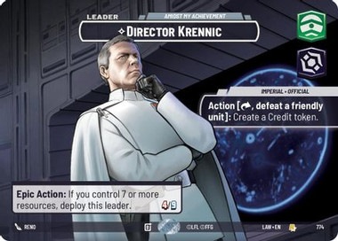 Director Krennic - Amidst My Achievement (Showcase) (774) - A Lawless Time Foil、Fantasy Flight Games、kayou