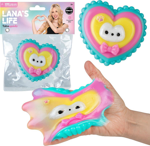 Lana's Life Rainbow Cat Heart 3.5-Inch Squishy Squeeze Toy Includes Roblox DLC Code、ToyWiz、kayou