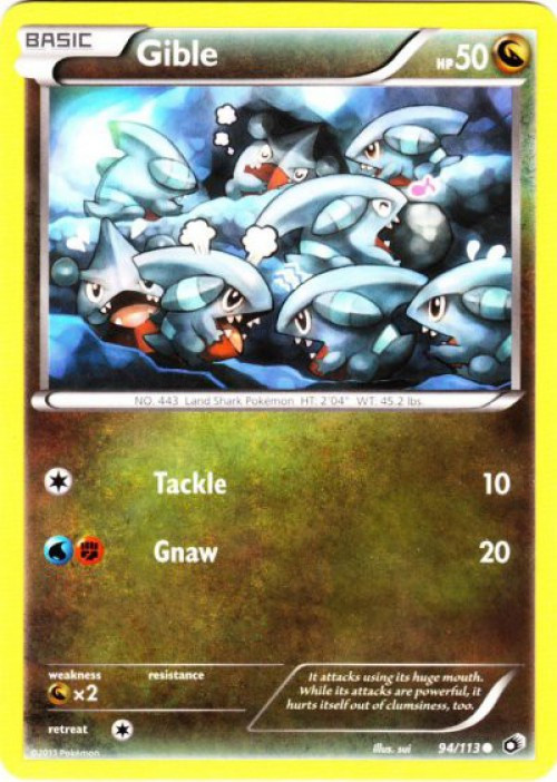 Pokemon Black & White Legendary Treasures Common Gible #94 Reverse Holo、ToyWiz、kayou