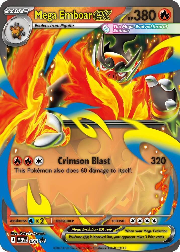 Pokemon Trading Card Game Black Star Promo Double Rare Mega Emboar ex MEP035、ToyWiz、kayou