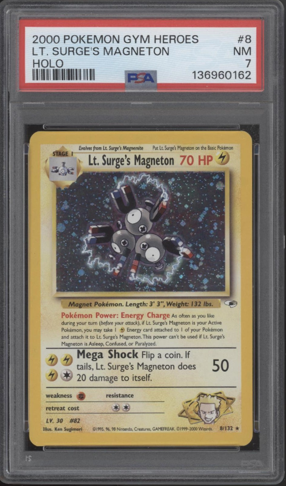 Lt Surge's Magneton Pokemon Gym Heroes Holo #8 PSA 7 #2、Collector Store LLC Gaming、kayou