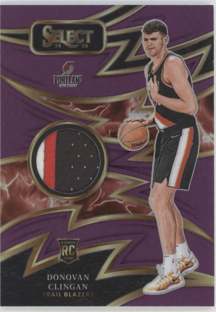 Donovan Clingan 2024-25 Panini Select Purple Prizm Swatch RC 10/99 #SPK-CLI、Collector Store LLC、kayou