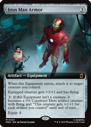 Iron Man Armor (Extended Art) (MSH-427) - Marvel Super Heroes Foil、Wizards of the Coast、kayou