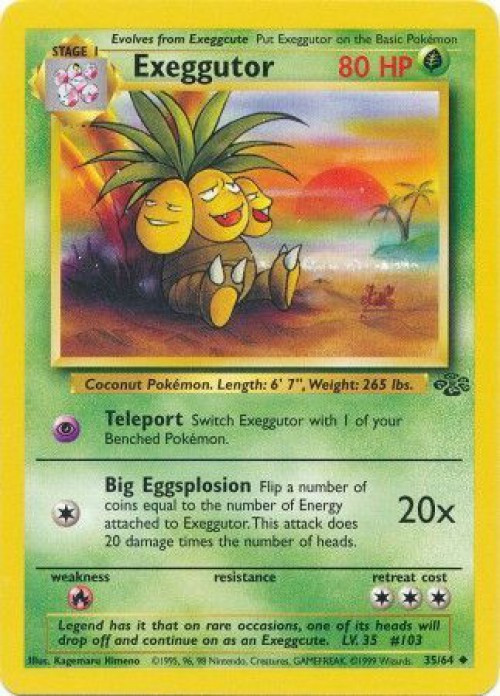 Pokemon Jungle Uncommon Exeggutor #35 Damaged、ToyWiz、kayou