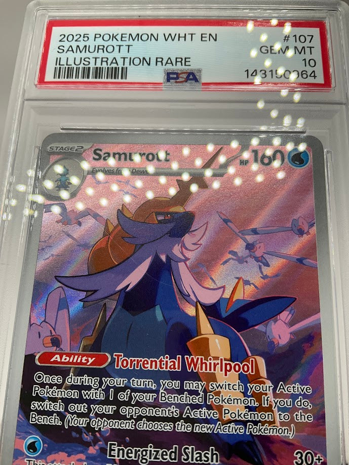 Samurott Pokemon White Flare Illustration Rare #107 PSA 10、Collector Store LLC Gaming、kayou
