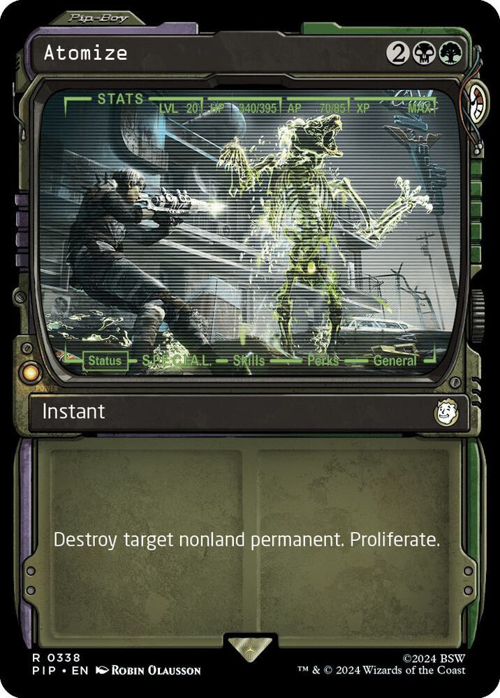 MtG Universes Beyond: Fallout Rare Atomize #338 Showcase、ToyWiz、kayou