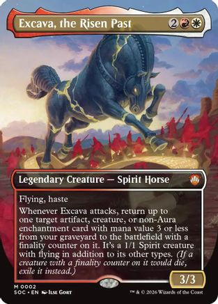 Excava, the Risen Past (Borderless) (SOC-002) - Commander: Secrets of Strixhaven Foil、Wizards of the Coast、kayou