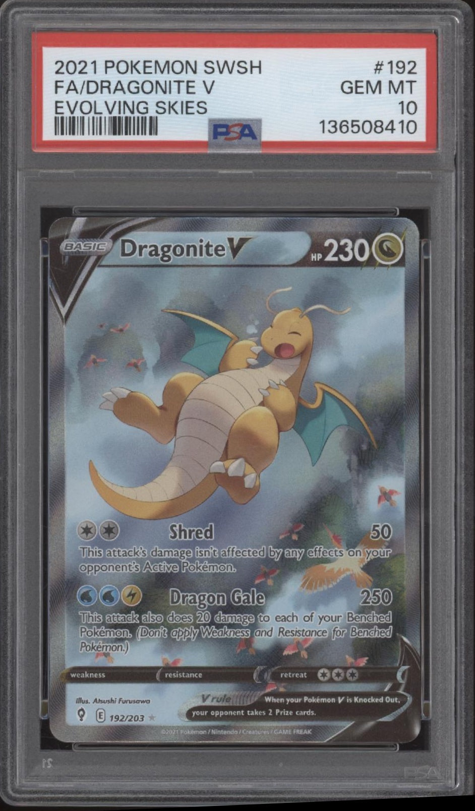 Dragonite V Pokemon Evolving Skies Full Art #192 PSA 10、Collector Store LLC Gaming、kayou