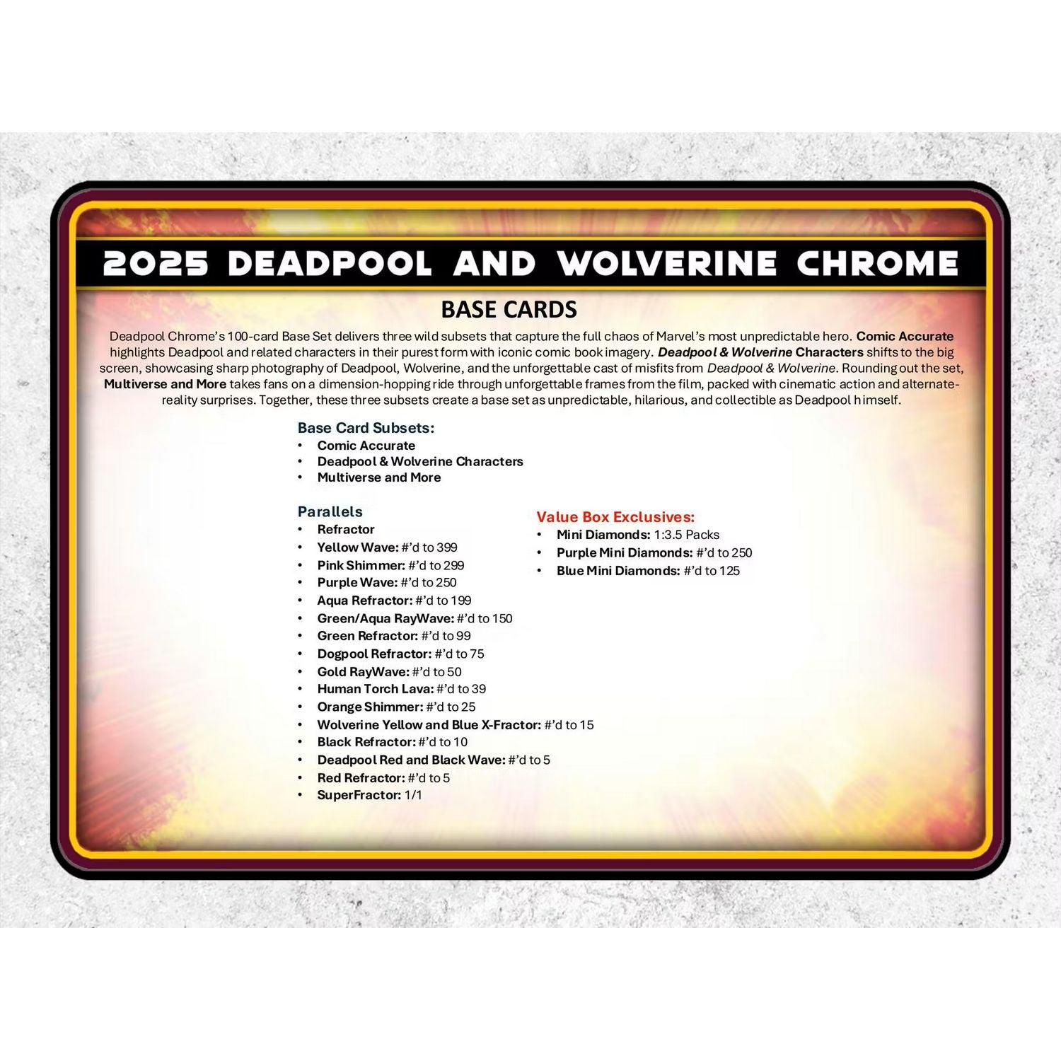 2025 Topps Marvel Chrome Deadpool Blaster Box、NonSports Misc、kayou
