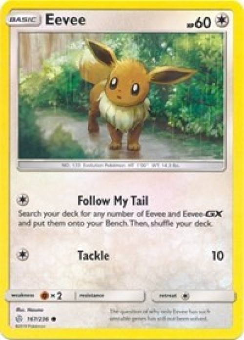 Pokemon Trading Card Game Sun & Moon Cosmic Eclipse Common Eevee #167 Reverse Holo Lightly Played、ToyWiz、kayou