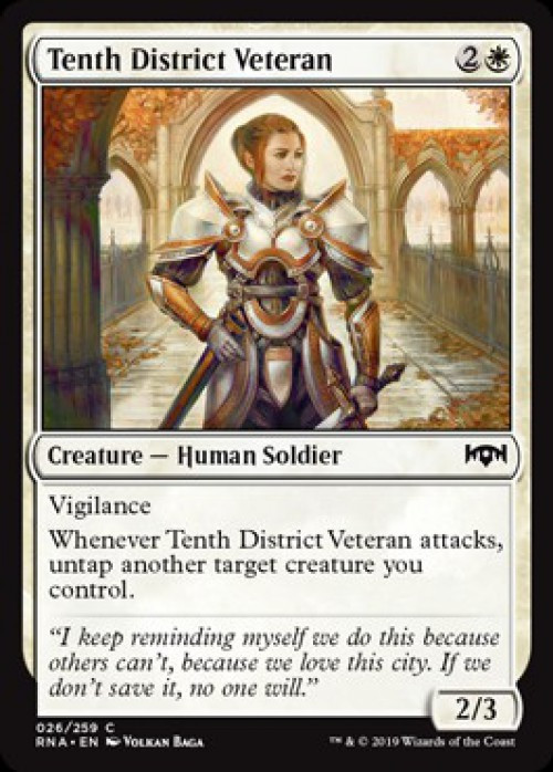 MtG Trading Card Game Ravnica Allegiance Common FOIL Tenth District Veteran #26、ToyWiz、kayou