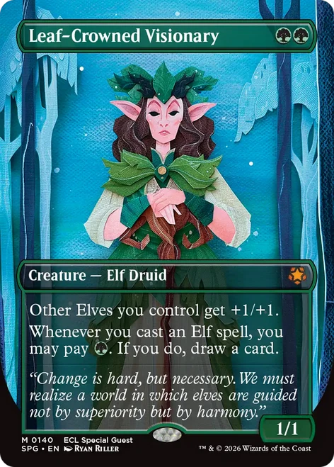Leaf-Crowned Visionary (Borderless Art) | Special Guests、Magic: The Gathering、kayou