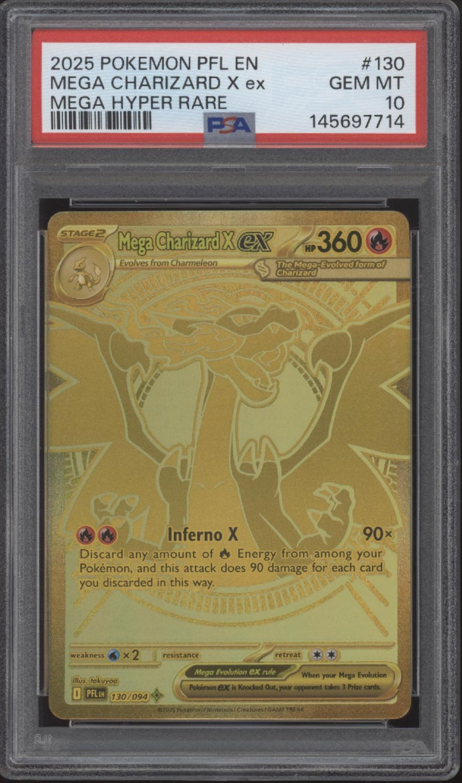 Mega Charizard X ex Pokemon Phantasmal Flames Mega Hyper Rare #130 PSA 10、Collector Store LLC Gaming、kayou