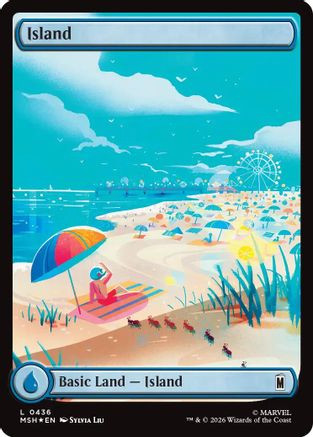 Island (0436) (Surge Foil) (MSH-436) - Marvel Super Heroes Foil、Wizards of the Coast、kayou