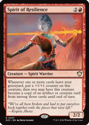 Spirit of Resilience (SOC-037) - Commander: Secrets of Strixhaven、GameNerdz、kayou